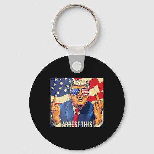  Grappig Trump arresteer deze 4 juli 2024 Sleutelhanger (Voorkant)
