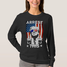 Grappig Trump arresteer deze Amerikaanse vlag Trum T-shirt