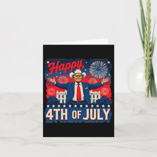 Grappig Trump blij op 4 juli Kaart (Voorkant)