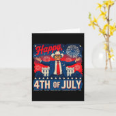 Grappig Trump blij op 4 juli Kaart (Gele Bloem)