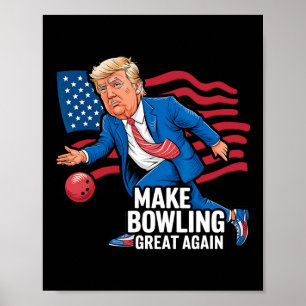 Grappig Trump Bowling voor Republikeinse Ten Pin B Poster