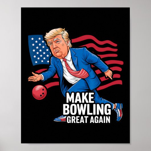 Grappig Trump Bowling voor Republikeinse Ten Pin B Poster (Voorkant)