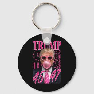 Grappig Trump Bubble Gum 1776 Roze Vlag Sleutelhanger