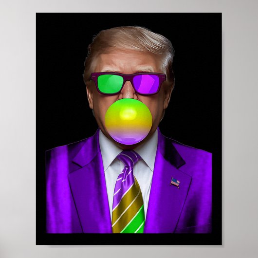 Grappig Trump Bubble Gum Shirt Trump Mardi Gras Poster (Voorkant)