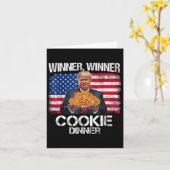 Grappig Trump Christmas Design Winner Cookie Kaart (Gele Bloem)