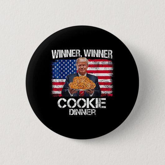 Grappig Trump Christmas Design Winner Cookie Ronde Button 5,7 Cm (Voorkant)