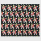 Grappig Trump Dabbing Santa Trump kerstverlichting Cadeaupapier (Vlak)