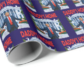 Grappig Trump Daddys Home Blue Gift Cadeaupapier (Rol Hoek)