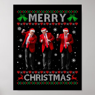 Grappig Trump Dance Vrolijk Kerst Lelijk Kersttrui Poster
