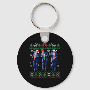 Grappig Trump Dance Xmas President 47 USA Kerst Sleutelhanger