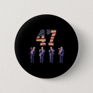 Grappig Trump Dancing America 47 Trump Dance Manne Ronde Button 5,7 Cm