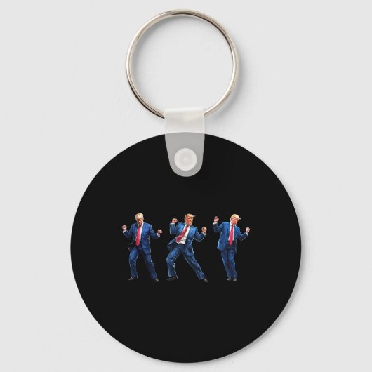 Grappig Trump Dans Kerst Kerstpyjama Vakantie Sleutelhanger (Voorkant)