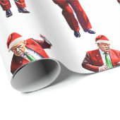 Grappig Trump Dans Kerstman Kerstcadeau Cadeaupapier (Rol Hoek)