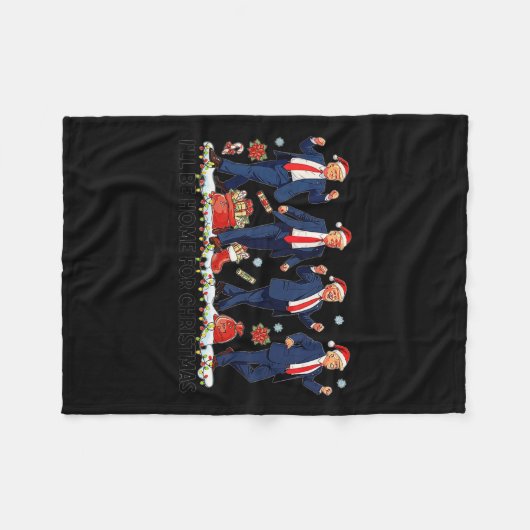 Grappig Trump Dans Kerstman Kerstmispajam Fleece Deken (Voorkant (Horizontaal))