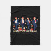 Grappig Trump Dans Kerstman Kerstmispajam Fleece Deken (Voorkant)