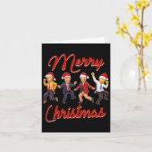 Grappig Trump Dans Kerstman Kerstmispajam Kaart (Gele Bloem)