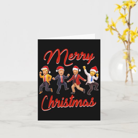 Grappig Trump Dans Kerstman Kerstmispajam Kaart (Gele Bloem)