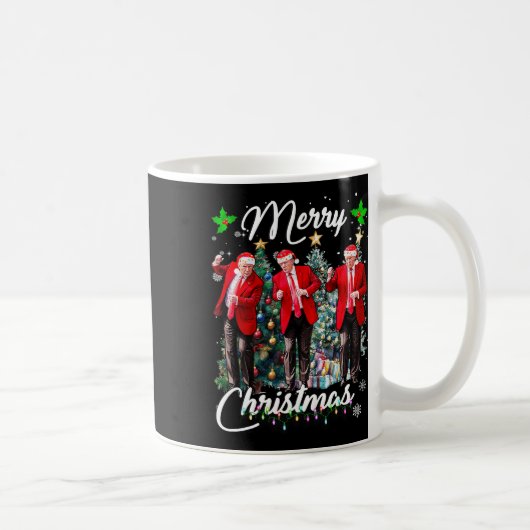 Grappig Trump Dans Kerstman Kerstmispajam Koffiemok (Rechts)