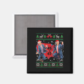 Grappig Trump Dans Kerstman Kerstmispajam Magneet (Voorkant / Achterkant)