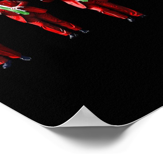 Grappig Trump Dans Kerstman Kerstmispajam Poster (Hoek)