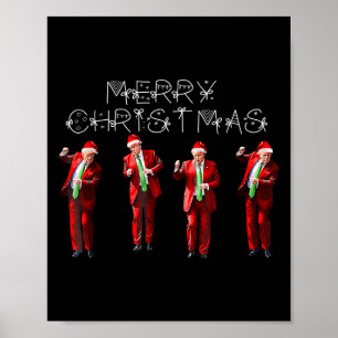 Grappig Trump Dans Kerstman Kerstmispajam Poster