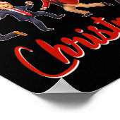 Grappig Trump Dans Kerstman Kerstmispajam Poster (Hoek)