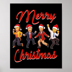 Grappig Trump Dans Kerstman Kerstmispajam Poster