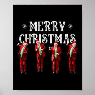 Grappig Trump Dans Kerstman Kerstmispajam Poster