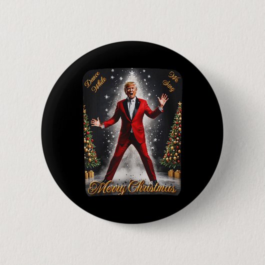 Grappig Trump Dans Kerstman Kerstmispajam Ronde Button 5,7 Cm (Voorkant)