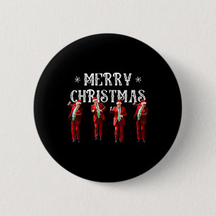 Grappig Trump Dans Kerstman Kerstmispajam Ronde Button 5,7 Cm