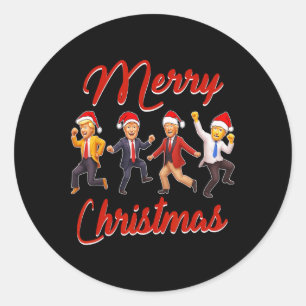 Grappig Trump Dans Kerstman Kerstmispajam Ronde Sticker