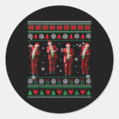 Grappig Trump Dans Kerstman Kerstmispajam Ronde Sticker (Voorkant)
