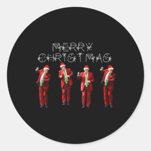 Grappig Trump Dans Kerstman Kerstmispajam Ronde Sticker