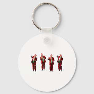 Grappig Trump Dans Kerstman Kerstmispajam Sleutelhanger