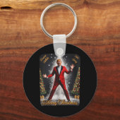 Grappig Trump Dans Kerstman Kerstmispajam Sleutelhanger (Voorkant)