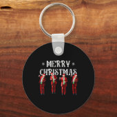 Grappig Trump Dans Kerstman Kerstmispajam Sleutelhanger (Voorkant)