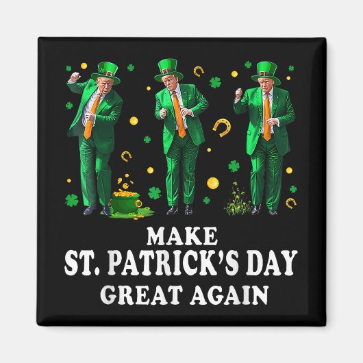 Grappig Trump dansen maken St. Patrick's Day gewel Magneet (Voorkant)