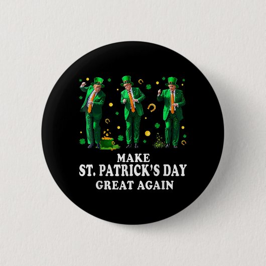 Grappig Trump dansen maken St. Patrick's Day gewel Ronde Button 5,7 Cm (Voorkant)