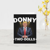 Grappig Trump Donny Twee Dolls 2 Dolls op Kerstmis Kaart (Gele Bloem)