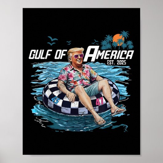 Grappig Trump drijvend Shirt Golf van Amerika Est Poster (Voorkant)