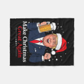 Grappig Trump Drink bier Fleece Deken (Voorkant (Horizontaal))