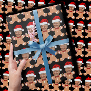 Grappig Trump Face Custom Face Foto Gingerbread Cadeaupapier