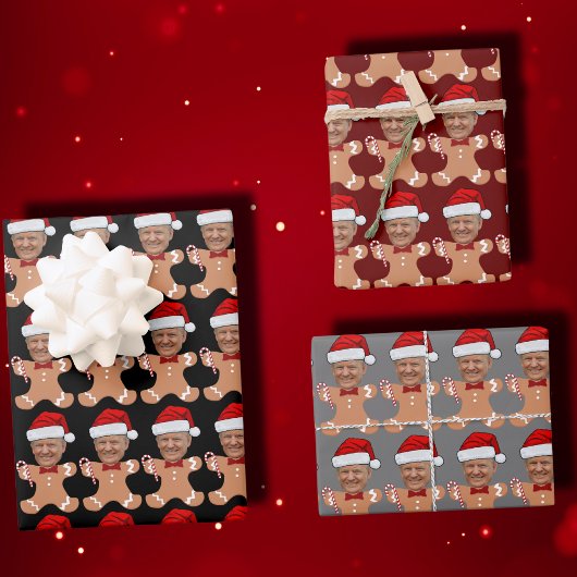 Grappig Trump Face Custom Face Foto Gingerbread Inpakpapier Vel