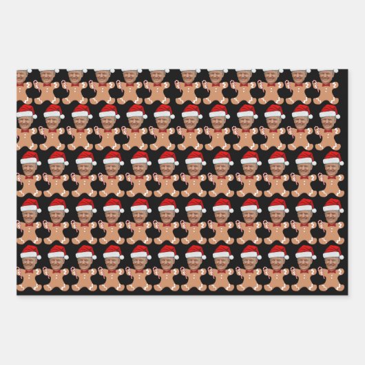 Grappig Trump Face Custom Face Foto Gingerbread Inpakpapier Vel (Voorkant)