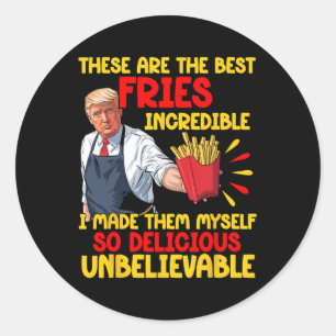 Grappig Trump Fastfood Humor Fries Verkiezing 2024 Ronde Sticker