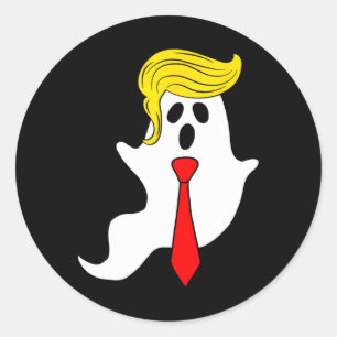 Grappig Trump Ghost Trump Hair Halloween Donald Tr Ronde Sticker