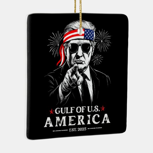 Grappig Trump Golf van Amerika 2025 4 juli Keramisch Ornament (Rechts)