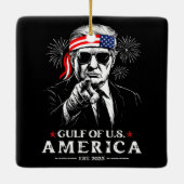 Grappig Trump Golf van Amerika 2025 4 juli Keramisch Ornament (Achterkant)
