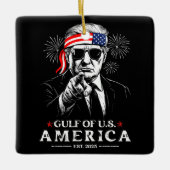 Grappig Trump Golf van Amerika 2025 4 juli Keramisch Ornament (Voorkant)