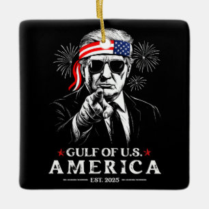 Grappig Trump Golf van Amerika 2025 4 juli Keramisch Ornament